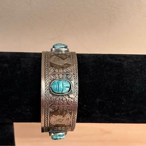 Silver plated cuff Egyptian bracelets